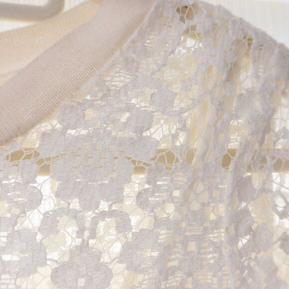 REBECCA TAYLOR floral lace dress silk white 4 formal event holiday romantic fem - Picture 5 of 13